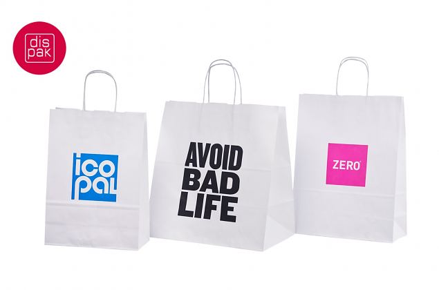 valkoiset ny�rik�densijalliset paperikassit omalla painatuksella 