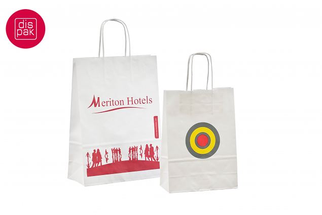 valkoinen paperikassi 1-v�ripainatuksella 