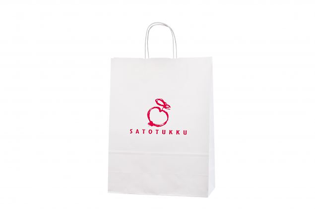 Vahvat, korkealaatuiset valkoiset paperikassit. Minimitilausm��r� omalla painatuksella on 50 kapp