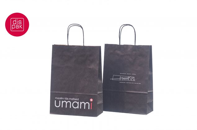 musta tyylik�s paperikassi painatuksella 