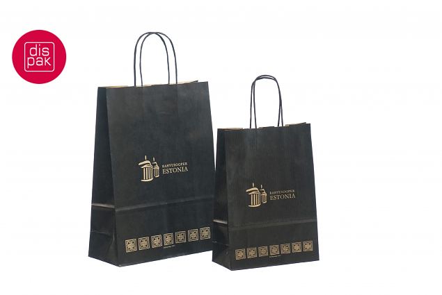 mustat tyylikk��t paperipussit omalla painatuksella 