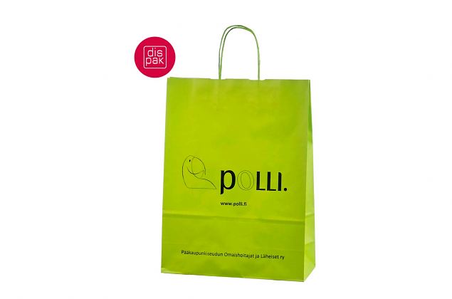vaaleanvihre� paperikassi painatuksella 