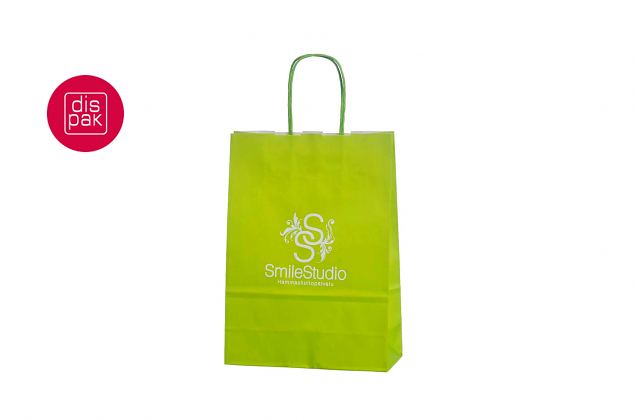 vaaleanvihre�t paperikassit omalla logolla 