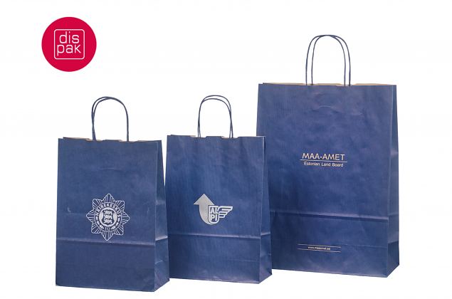 billige bl� papirposer med trykk 