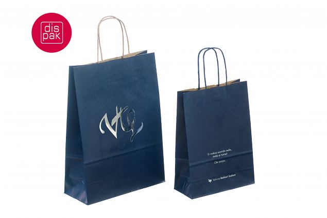 ikke dyre bl� papirposer med trykk 