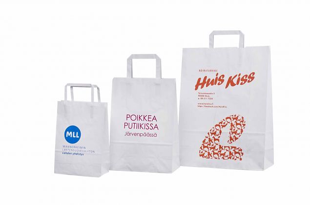 valkoinen litte�kannikkeinen paperikassi 