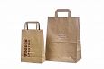 solid brun kraftpapirpose med trykk | Referanser-brune papirpose med flat hank fine brune kraftpap