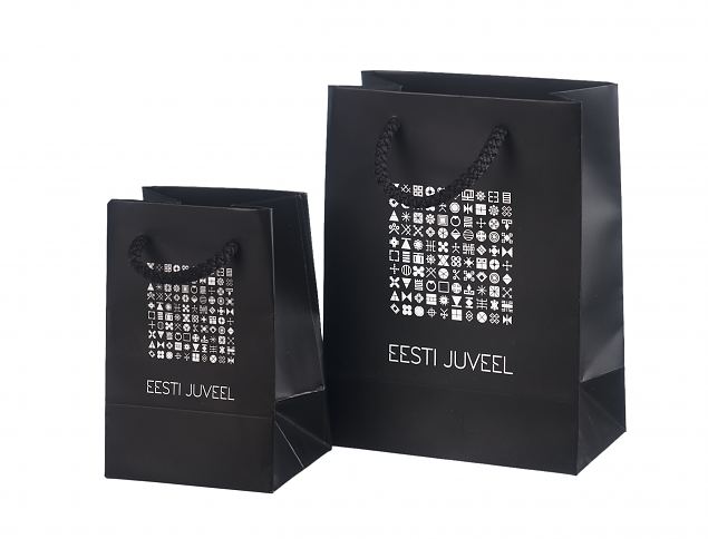 Lekre og eksklusive papirposer. Minstebestilling med trykk er 50 stk. Velg mellom flere ulike st�r