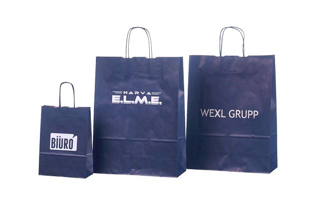 bl� papperskasse med logotyp 