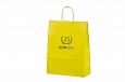 gul papperskasse med logotyptryck | Bildgalleri - Gula papperskassar Kraftig och hållbar gul pappe