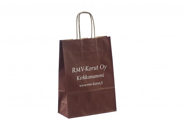 m�rkr�d papperskasse med personlig logotyp 