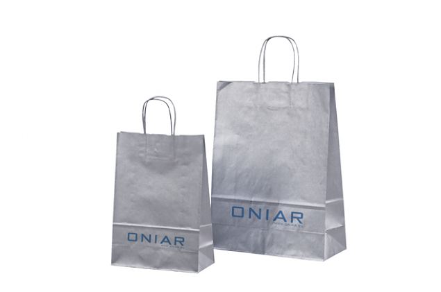 silverf�rgad papperskasse med logotyp 