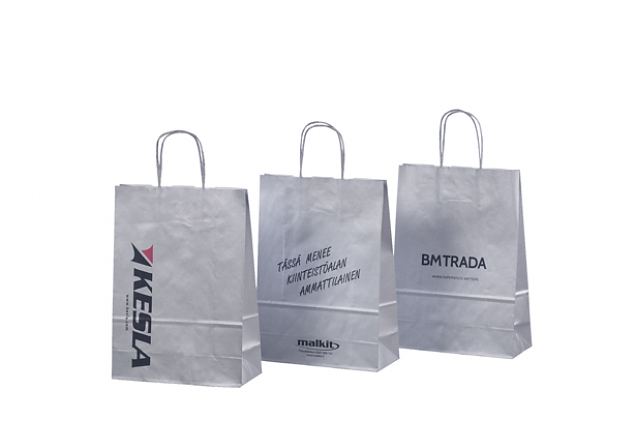 silverf�rgade papperskassar med logotyp 