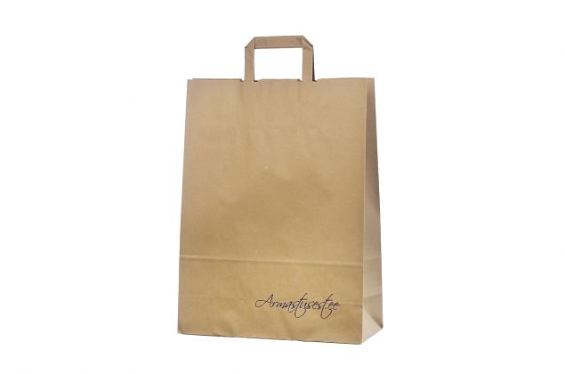 Stark, h�gklassig, ekologisk papperskasse med platta handtag. Finns i flera storlekar. Gratis frak