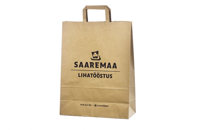 H�llbar och snygg ekologisk papperskasse med platta handtag. Leverans till Sverige ing�r i priset.