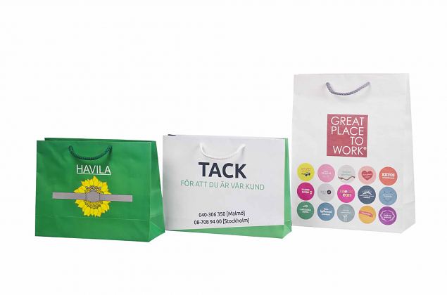 f�rdelaktiga exklusiva papperskassar med logotyptryck 