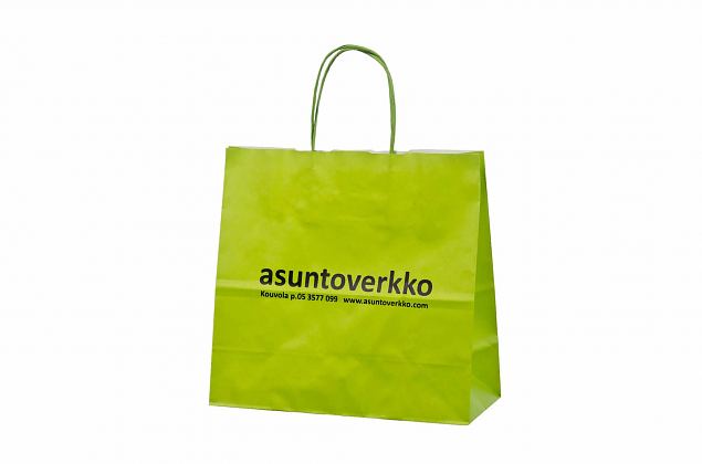 light green paper bag with logo 