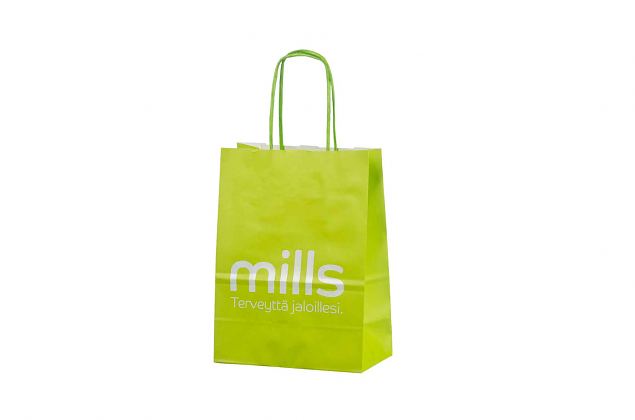 light green paper bag with personal logo 