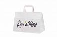 white paper bag with print | Galleri-White Paper Bags with Flat Handles durable white paper bags w