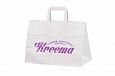 white paper bags with print | Galleri-White Paper Bags with Flat Handles durable white kraft paper