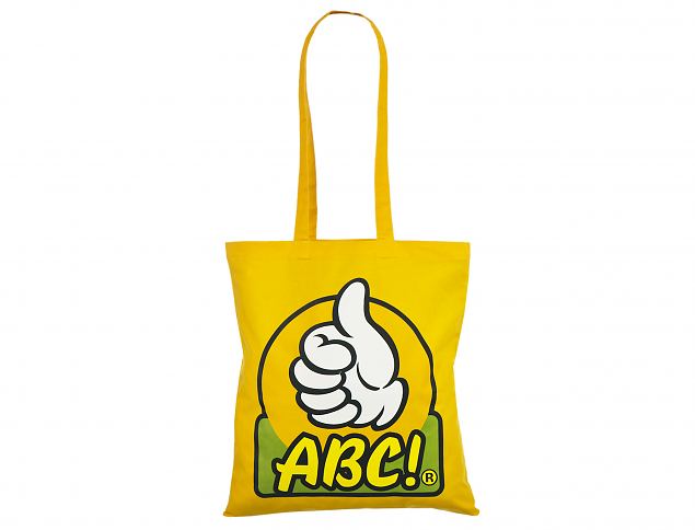 Kollast v�rvi riidest kott personaalse tr�kiga. Tr�kiga kottidele miinimum kogus alates 50 kotist.