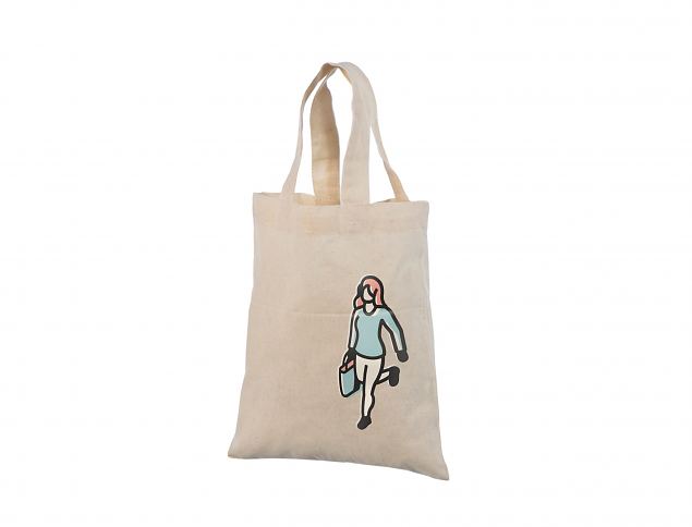 Loodusvalge A5 suurusega riidest kott personaalse tr�kiga. 