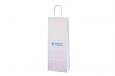 white paper bag with white handles | Galleri logo printed wine bottle bag 