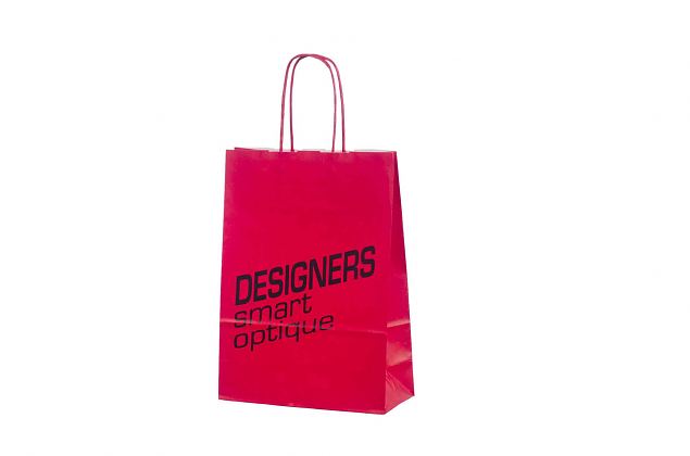 red color kraftpaper bag with logo print 