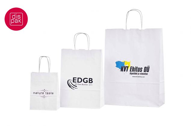 Valgete paberkottide erip�raks on puhas ja ere v�ljan�gemine 