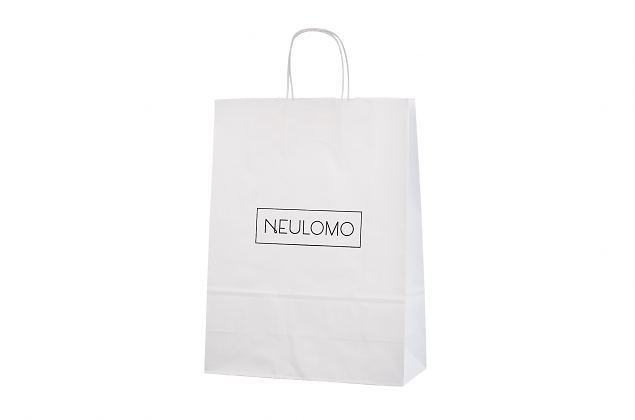 Reklaamkingituste pakkimiseks sobib h�sti n��rsangadega valge triibulisest kraftpaberist valmistat