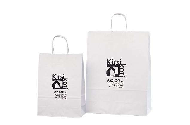 Valged paberkotid on valmistatud tugevast kraftpaberist. Valikus erinevate suurustega valget v�rvi