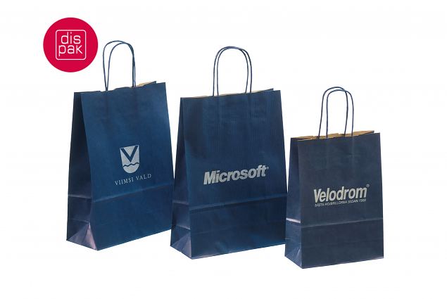 sinised paberkotid personaalse logo pealetr�kiga 